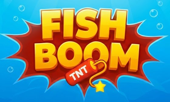 Titolo e logo del gioco digitale "Fish Boom TNT".