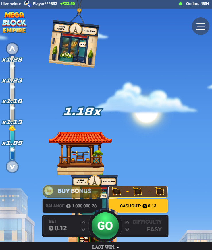 MegaBlock Empire in verticale sullo schermo di uno smartphone