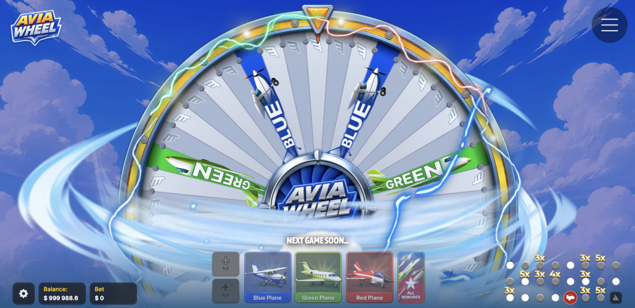 Avia Wheel su computer con ruota in rotazione, demo gratis e passaggio ai soldi veri nel casino online